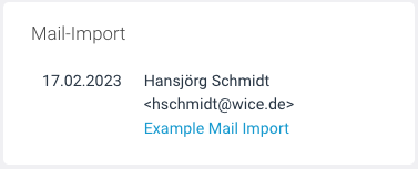 Wice Screen Mail Import Widget